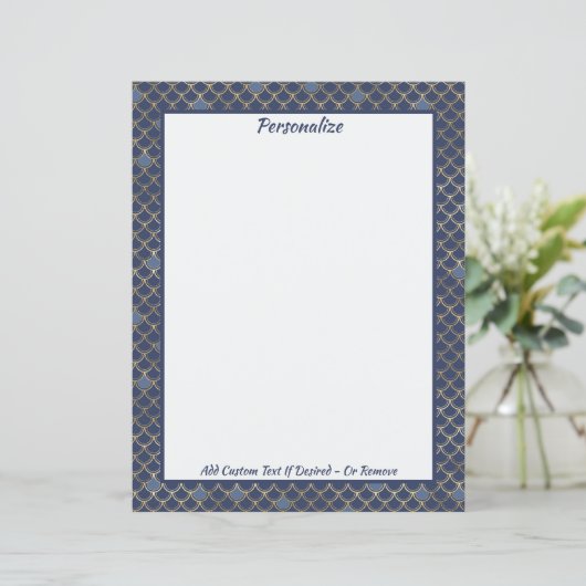 Papier Elégante Sirène Or Scales Ocean Beach Thème (Debout devant)