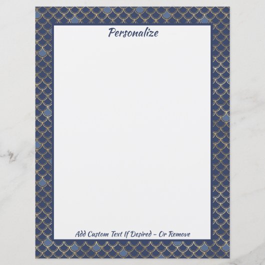 Papier Elégante Sirène Or Scales Ocean Beach Thème (Devant)