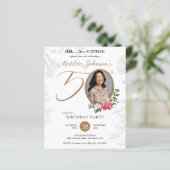 Papier Élégante surprise florale 50e anniversaire Invitat (Debout devant)