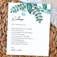 Élégante Turquoise verdure Mariage Welcome Bag