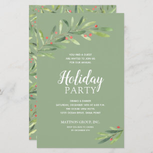 Papier Elégante verdure Budget Vacances Invitations