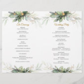 Papier Elégante verdure feuillage faux cadre doré Cérémon (Dos)