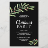 Papier Élégante verdure Invitations Budget de Noël (Devant)