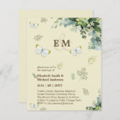 Papier Elégante Verdure Papillons Mariage Invitations (Devant / Derrière)