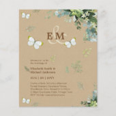 Papier Elégante Verdure Papillons Mariage Invitations (Devant)