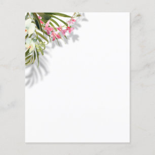 Papier Élégantes paumes florales roses ombres mariage pla