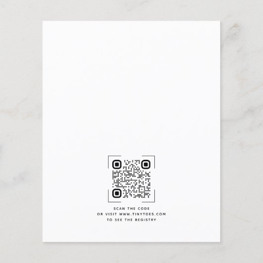 Papier Élément BUDGÉTAIRE Code QR Baby shower Invitation (Dos)
