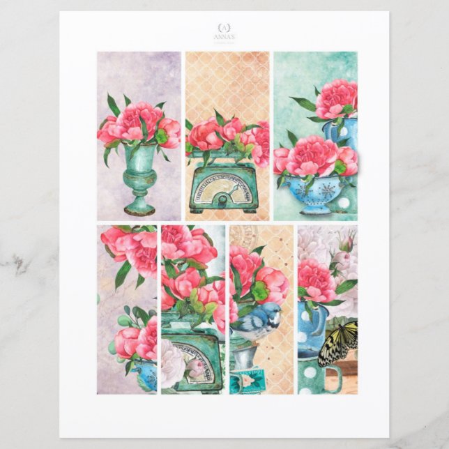 Papier Éléments de scrapbook romantiques de jardin floral (Devant)