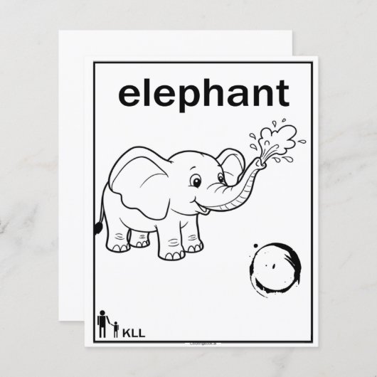 Papier éléphant aimant l'eau (Devant / Derrière)