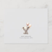 Papier Eléphant avec ballons Baby shower budgétaire neutr (Dos)
