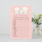 Papier Elephant Baby Animaux Nom Jeu (Debout devant)