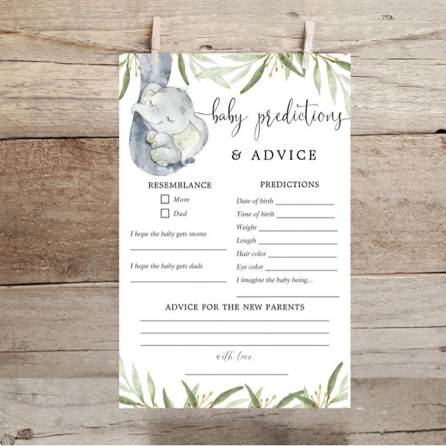 Papier Elephant Baby prédictions conseil vert or (Créateur téléchargé)
