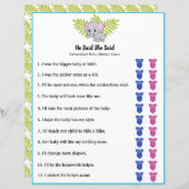 Papier Elephant Baby shower Garçon Il A Dit Qu'Elle A Dit (Devant / Derrière)