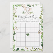 Papier Elephant Baby shower Jeu de Bingo (Devant / Derrière)