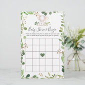 Papier Elephant Baby shower Jeu de Bingo (Debout devant)