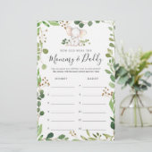 Papier Elephant Baby shower Quel Âge Avaient-Ils Jeu Cart (Debout devant)