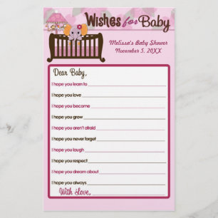 Papier Elephant Baby shower souhaite pour Baby Advice Orc