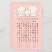 Papier Eléphant Baby shower Word Jeu de recherche (Devant / Derrière)