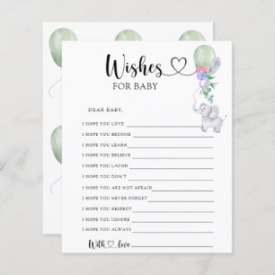 Papier Elephant & Balloon - Partie   voeux pour bébé