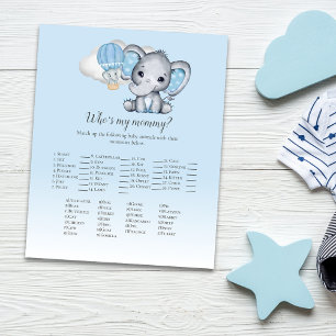Papier Eléphant Balloon Qui est Ma maman Baby Jeu Bleu