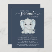 Papier Eléphant Bleu Bébé garçon douche Invitation (Devant / Derrière)