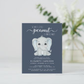 Papier Eléphant Bleu Bébé garçon douche Invitation (Debout devant)