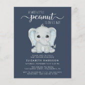 Papier Eléphant Bleu Bébé garçon douche Invitation (Devant)