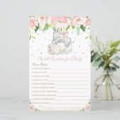 Papier Elephant Blush Floral Wives for Baby Card (Debout devant)