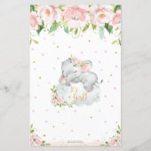 Papier Elephant Blush Floral Wives for Baby Card (Dos)