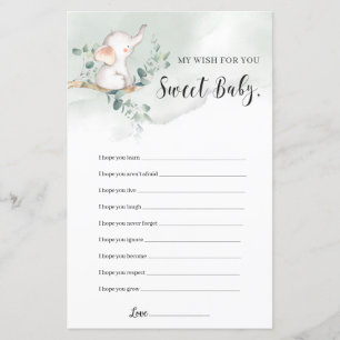 Papier Elephant boho verdure des voeux pour le jeu bébé
