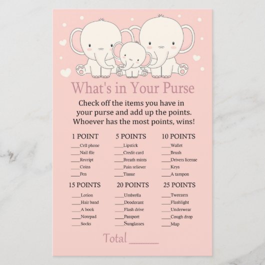 Papier Elephant Ce qui est dans votre jeu de bourse (Devant)