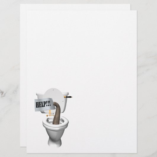Papier Eléphant Coincé Dans Les Toilettes (Devant / Derrière)