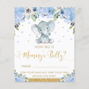 Papier Éléphant Floral Bleu Quel est la taille du ventre