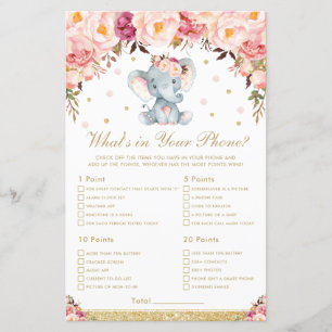 Papier Eléphant Floral Blush What's In Your Phone Game