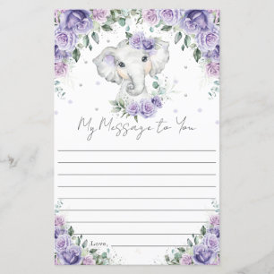 Papier Eléphant Floral Violet Message Capsule Anniversair