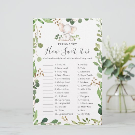 Papier Eléphant Grossesse bébé comme il est doux jeu (Debout devant)