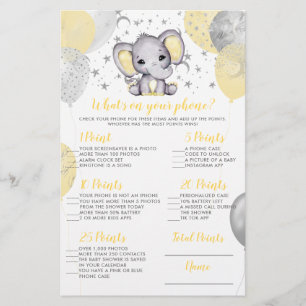 Papier Elephant Qu'y a-t-il sur votre jeu de Baby shower