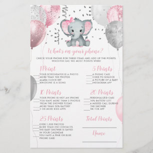 Papier Elephant Qu'y a-t-il sur votre jeu de Baby shower