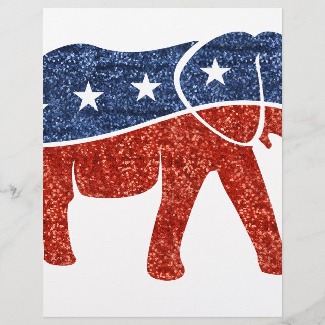 Papier éléphant républicain pailleté (Devant)