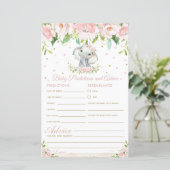 Papier Elephant rose Floral Baby (Debout devant)