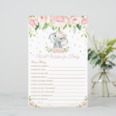 Papier Elephant rose Floral Wives for Baby Card (Debout devant)