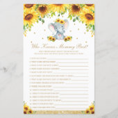 Papier Eléphant Tournesol Chic Qui Connaît Mommy Meilleur (Devant)