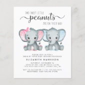Papier Elephant Twin Baby Boy Girl Drive Par Invitation D (Devant)