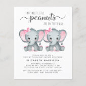 Papier Elephant Twin Baby Girls Drive Par Invitation De D (Devant)