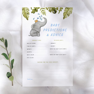 Papier Elephant & verdure Baby Predictions & Conseils Jeu