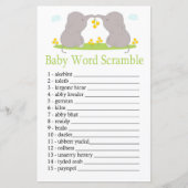 Papier Elephants Baby mot scramble jeu (Devant)