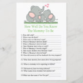 Papier Eléphants Connaissez-vous bien le jeu de baby show (Devant)