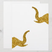 Papier Eléphants de trompette d'or (Devant / Derrière)