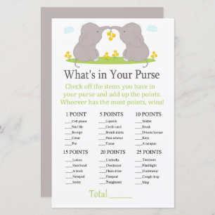 Papier Eléphants Qu'y a-t-il dans votre sac à main