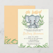 Papier Élévation de bébé éléphant verdure budget neutre (Devant / Derrière)